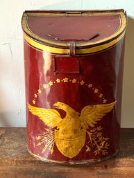 Red Painted Tin Coal Bucket