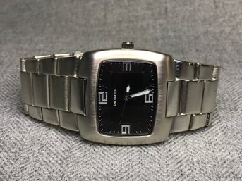 Awesome $195 KENNETH COLE Watch - UNLISTED - A Kenneth Cole Production - All Stainless Steel - Brand New !