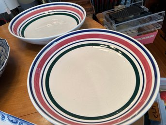 2 Large Pasta Bowls Made In Italy