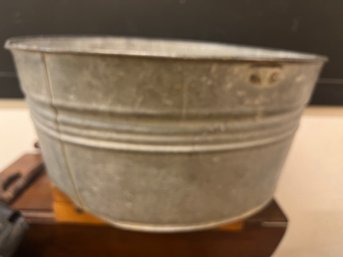 Large Vintage Galvanized Metal Tub
