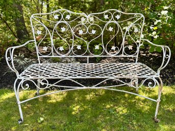 A Vintage Wrought Iron Settee