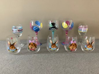 Mixed Easter Wine Glasses