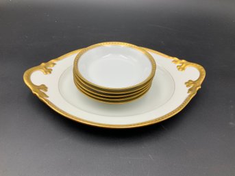 Gold Trim Limoges Chateau Dessert Service