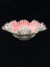 Fenton Pink Milk Glass Bowl