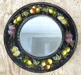 A Large Vintage Tole Painted Mirror