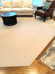 Large Custom Cut Area Carpet In Neutral Beige