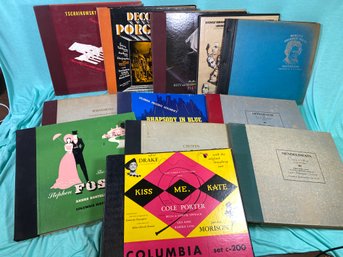 Collection Of Vintage Antique Victor Records Classical Music