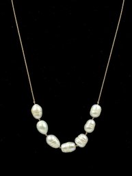 7 Large Genuine Baroque Pearls Hand-knotted Necklace