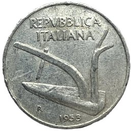 1953 Italian Lire Coin (L.10)