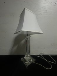 Glass Lamp With White Shade