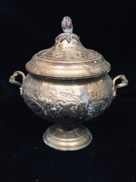 Brass Lidded Pedestal Pot