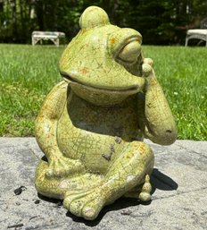 An Adorable Ceramic Garden Frog