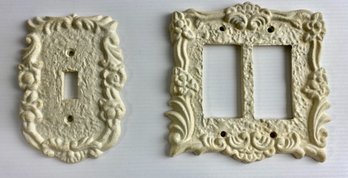 Vintage Painted Cast Iron Light Switch Covers (2)
