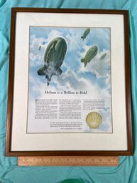 Shell Helium Is A Hellion To Hold Print 15x18.5 Matted Framed Glass