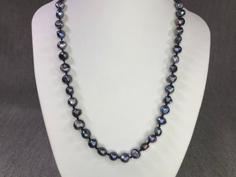 Lovely Genuine Cultured Baroque Plum Pearl Necklace - Very Pretty - We Have Matching Earrings & Bracelet