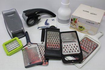 Large Lot Of Cheese Graters, Choppers & More