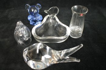 Vintage Glass Paperweight & Decorative Lot Including Spode, Littalia, Etc.