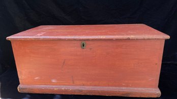 Antique Albert Everett Dovetailed Chest With Key And Family Ancestry Record Notes Inside