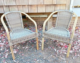 Pair Of Faux Rattan Chairs