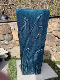 Monumental Glazed Terracotta Planter With Dragon Flies & Cattails