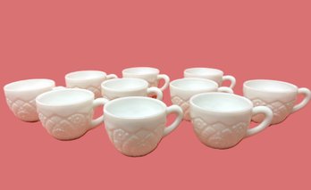 Ten McKee Milk Glass Concord Punch Cups