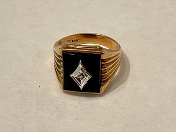 Men's 10K & Diamond Ring