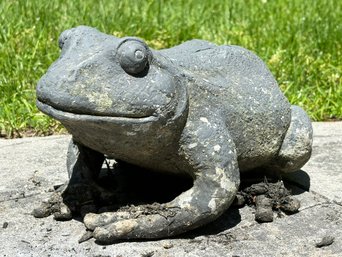 A Cast Stone Garden Frog