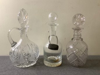 Glass Decanters Set Of 3