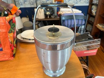 Midcentury Kromex Ice Bucket With Bakelite Handle