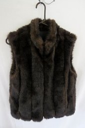 Giacca Gallery Company Reversible Brown Faux Fur Women's Vest - Size Small