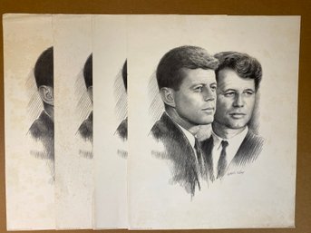 (4) 16x20 Kennedy Lithographs