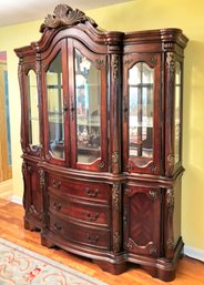 A Large Ornately Carved China Cabinet 'Essex Manor,' By Michael Amini
