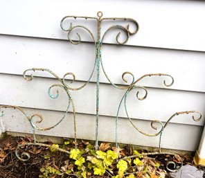 Teal Wrought Iron Scroll Accent Piece