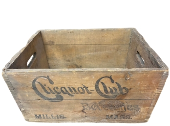 Vintage Clicquot-Club Beverages Wooden Carrying Crate