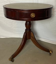 Three Drawer Tooled Leather Top Stand