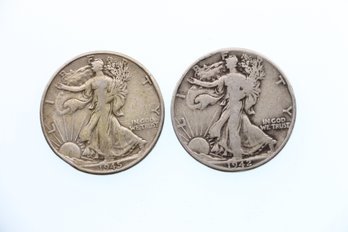 1945 1942 Silver Walking Liberty Half Dollars Coins