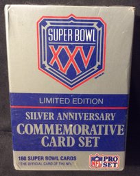 1991 Pro Set Super Bowl XXV Limited Edition Silver Anniversary 150 Card Commemorative Set - L