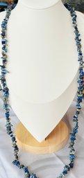 LONG LAPIS NUGGET NECKLACE