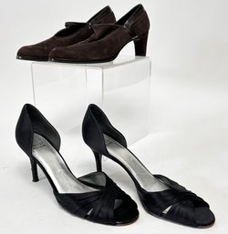 Two Pair Heels In Suede And Satin By Stuart Weitzman - 9.5 Size Range