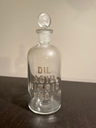 Antique DIL  ACID NITRIC HNO3 Apothecary - Chemistry Bottle W/ Stopper