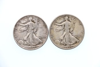 1936 1935 D  Silver Walking Liberty Half Dollars Coins