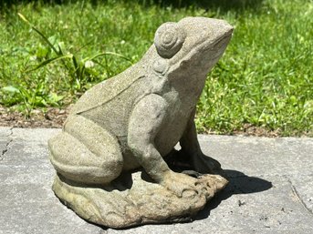 A Cast Stone Garden Frog