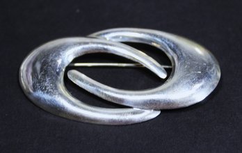 Sterling Silver Interlocking Ellipse Brooch