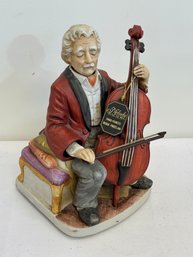 A Vintage 70s Melody In Motion The Cellist Animated Porcelain Figure