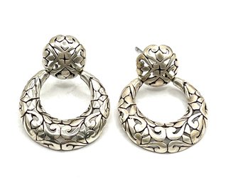 Beautiful Vintage Sterling Silver Ornate Earrings