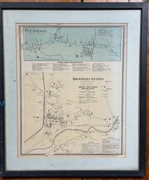 Framed Maps Of Patterson And Brewster Station, NY