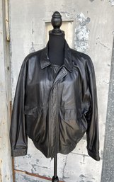 Bally Men's Black Leather Jacket- Size 40