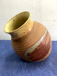 Signed LARGE Slanted Pottery Jug