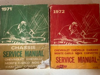 1971-72 Chevy Service Manuals Lot Of 2