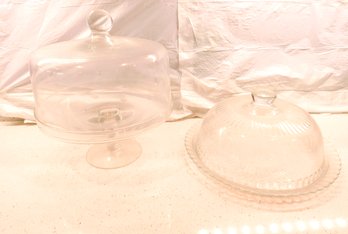 Glass Pie And Princess House Cake Stands With Covers